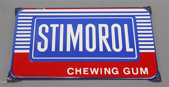 A Stimorol enamel chewing gum sign 20 x 36.5cm